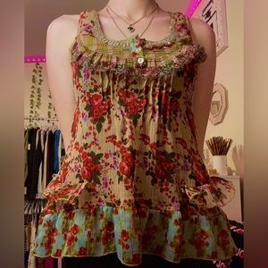 Solitaire floral blouse